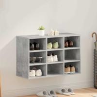 Schoenenkast Betongrijs 77.5 x 30 x 51 cm Bewerkt hout
