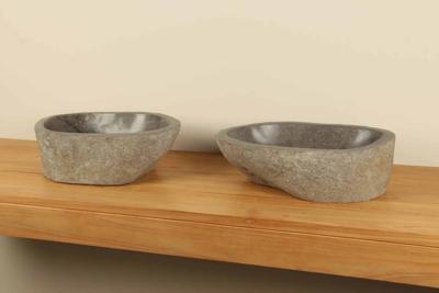 Riviersteen waskommen set RM070310AB, 48x30x15 cm