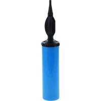 Ballonnen opblaaspomp met opzetstuk - kunststof - 28 cm - blauw - opblazen - hulpmiddelen