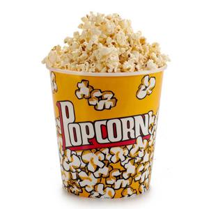 Kinvara Popcorn bak - geel print - kunststof - D18 - 3 liter - herbruikbaar   -