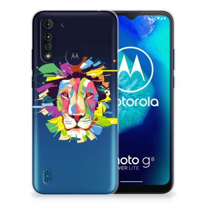 Motorola Moto G8 Power Lite Telefoonhoesje met Naam Lion Color Motorola Moto G8 Power Lite Telefoonhoesje met Naam Lion Color