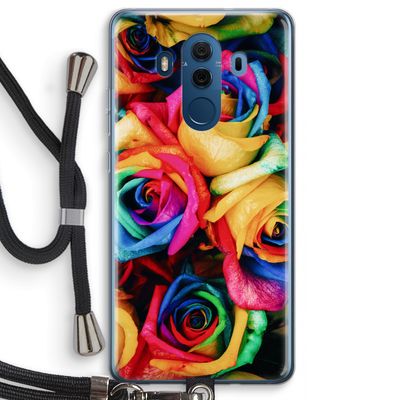 Neon bloemen: Huawei Mate 10 Pro Transparant Hoesje met koord