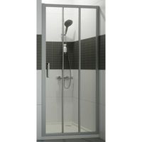 Huppe Classics 2 2 delig nis schuifdeur 90x190cm met segment matzilver helder glas C20303087321