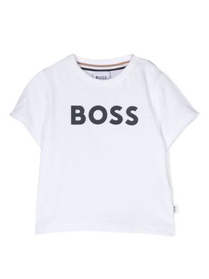 BOSS Kidswear t-shirt en coton à logo embossé - Blanc