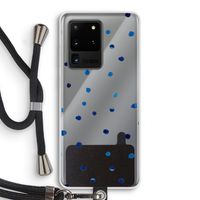 Blauwe stippen: Samsung Galaxy S20 Ultra Transparant Hoesje met koord