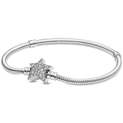 Pandora 599639C01 Armband Star Clasp Snake zilver-zirconia 18 cm