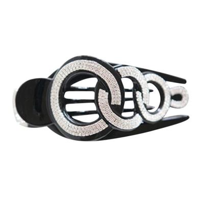 Strass Hair clip haar krabben klem accessoires grote styling tools haaraccessoires vrouwen haarspeld (zwart)