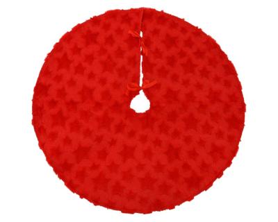 Kerstboomrok polyester 90 cm rood met sterren