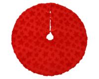 Kerstboomrok polyester 90 cm rood met sterren