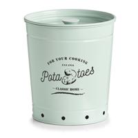 Zeller Aardappelbak - met deksel - metaal - mintgroen - 20 x 21 cm - 6.5L