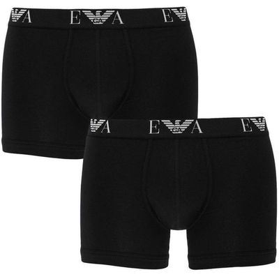 Armani Boxershorts Monogram 2-pack zwart