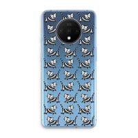 Zwarte poes: OnePlus 7T Transparant Hoesje