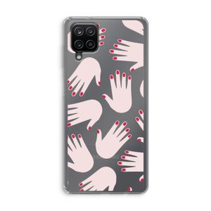 Hands pink: Samsung Galaxy A12 Transparant Hoesje