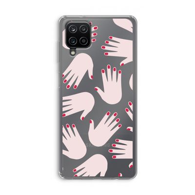 Hands pink: Samsung Galaxy A12 Transparant Hoesje