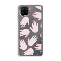 Hands pink: Samsung Galaxy A12 Transparant Hoesje