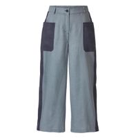 Tweekleurige linnen culotte in H-vorm, rookblauw-nachtblauw Maat: 42