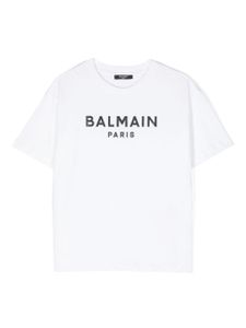 Balmain Kids t-shirt à logo imprimé - Blanc