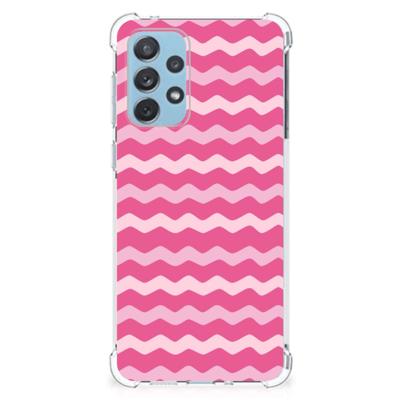 Samsung Galaxy A73 Doorzichtige Silicone Hoesje Waves Pink Samsung Galaxy A73 Doorzichtige Silicone Hoesje Waves Pink