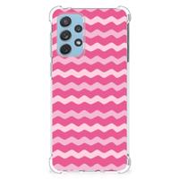 Samsung Galaxy A73 Doorzichtige Silicone Hoesje Waves Pink