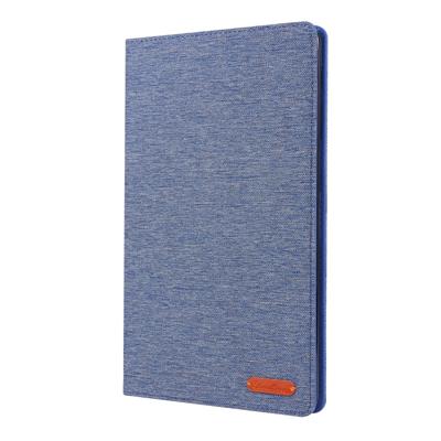 Voor Galaxy tab a 10 1 (2019) T510/T515 doek Teature horizontale Flip PU lederen draagtas met houder & kaartsleuven (donkerblauw)