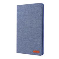 Voor Galaxy tab a 10 1 (2019) T510/T515 doek Teature horizontale Flip PU lederen draagtas met houder & kaartsleuven (donkerblauw)