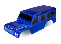 Body, Land Rover Defender, blue (painted)/ decals (TRX-8011T) - thumbnail