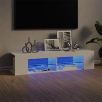 Tv-meubel met LED-verlichting 135x39x30 cm hoogglans wit