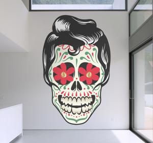 Muursticker schedel Mexicaans