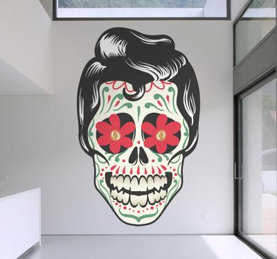 Muursticker schedel Mexicaans