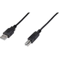 Digitus USB-kabel USB 2.0 USB-A stekker, USB-B stekker 1.80 m Zwart AK-300105-018-S