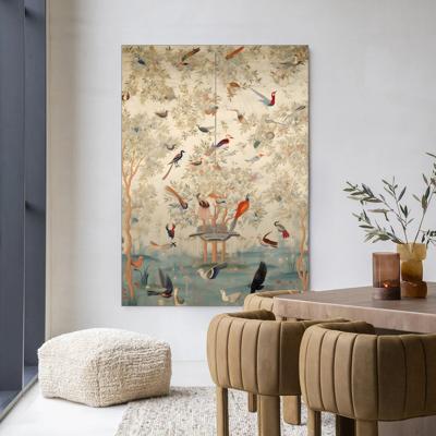Urban Cotton Wandkleed 'Oriental Day' 145 x 190cm in Frame - black