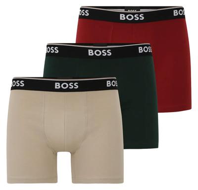 Boss Power boxershorts 3-pack beige-rood-groen
