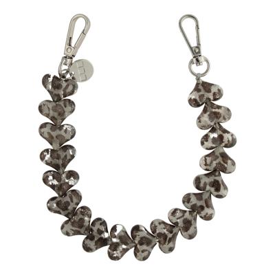 Telefoonkoord Heart - Luipaard Zwart - Zilver Telefoonkoord Heart - Luipaard Zwart - Zilver