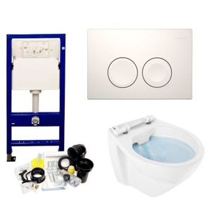 Geberit UP100 Toiletset set78 Sanindusa Cetus Randloos met Delta drukplaat