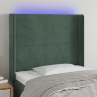 Hoofdbord LED 93x16x118/128 cm fluweel donkergroen Hoofdbord LED 93x16x118/128 cm fluweel donkergroen
