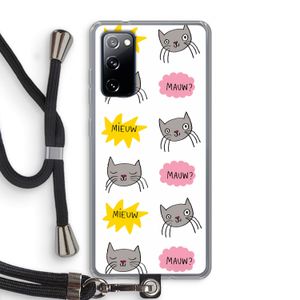 Meow: Samsung Galaxy S20 FE / S20 FE 5G Transparant Hoesje met koord