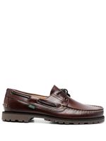 Paraboot chaussures bateau en cuir à lacets - Marron