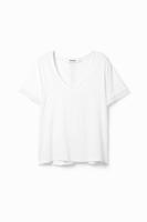 Opengewerkte trui V-hals - WHITE - M