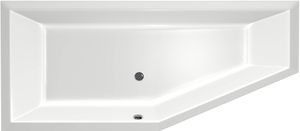 Xenz Society Compact inbouw hoekbad met ligzijde en hoek links 180x80cm glans wit acryl