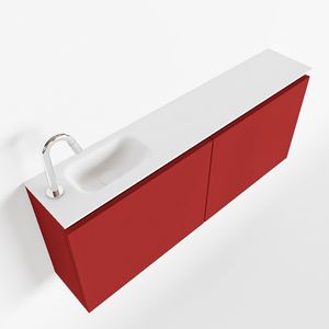 MONDIAZ TURE 120cm toiletmeubel fire. EDEN wastafel talc links 1 kraangat