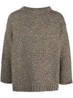 Maison Margiela pull Mended en maille intarsia - Marron