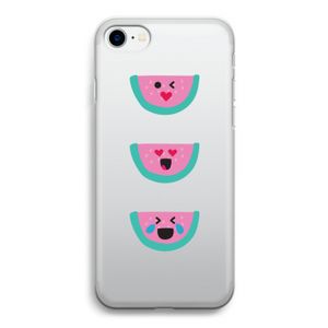 Smiley watermeloen: iPhone SE 2020 Transparant Hoesje