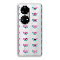Smiley watermeloenprint: Huawei P50 Pro Transparant Hoesje