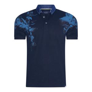 Mcl - heren poloshirt print - denim - 39207