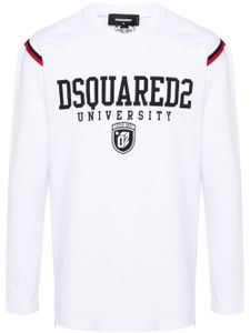 DSQUARED2 stripe-detail long-sleeve T-shirt - Blanc