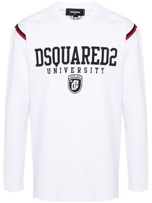 DSQUARED2 t-shirt à détails rayés - Blanc