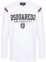 DSQUARED2 stripe-detail long-sleeve T-shirt - Blanc - thumbnail