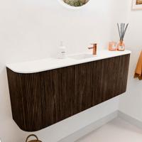 Toiletmeubel Mondiaz Joya | 113.2 cm | Meubelkleur Walnut | Faye wastafel Talc Midden | 1 kraangat Toiletmeubel Mondiaz Joya | 113.2 cm | Meubelkleur Walnut | Faye wastafel Talc Midden | 1 kraangat