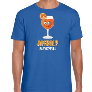 Apres ski t-shirt voor heren - aperol supertoll - blauw - apres ski/wintersport - aperol spritz