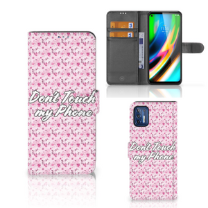 Motorola Moto G9 Plus Portemonnee Hoesje Flowers Pink DTMP